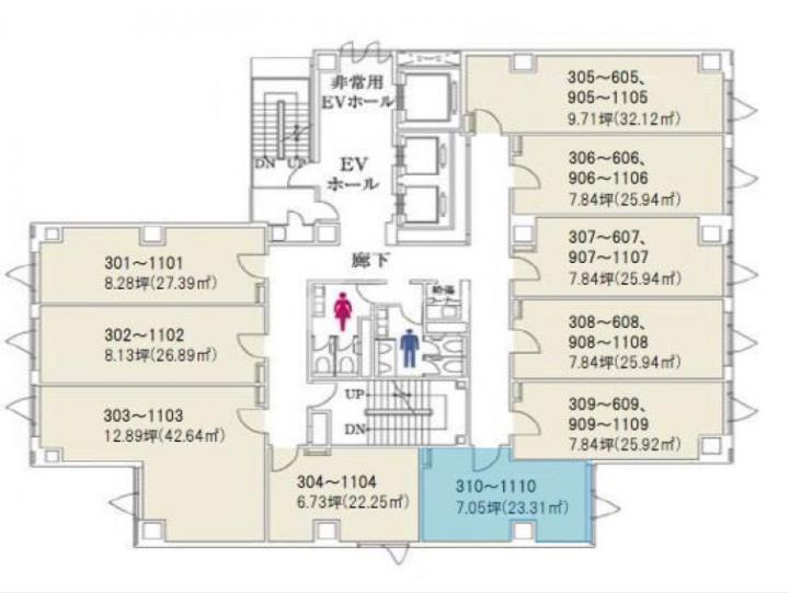 610間取り図【クロスオフィス内幸町】