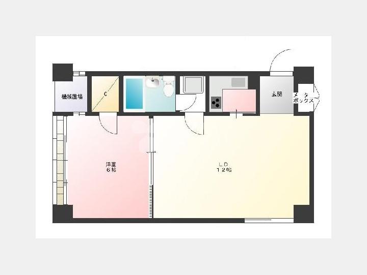 ４０１間取図　【塩入小路ビル】
