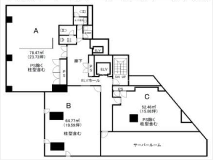 3階A間取図【オフィスサークルN五反田】