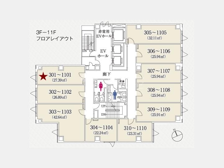 クロスオフィス内幸町　間取り図　