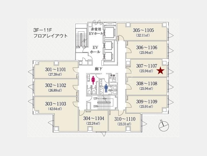 クロスオフィス内幸町　間取り図　