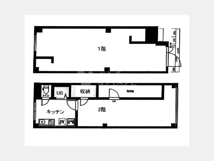 １－２F間取り図【ル・グラシエルＢＬＤＧ．２５（旧 日経新橋ビル）】