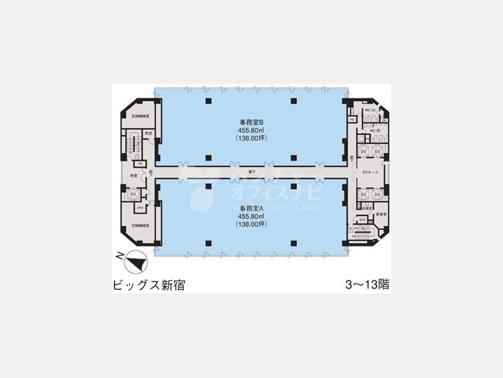基準階間取り図【ビッグス新宿ビル】