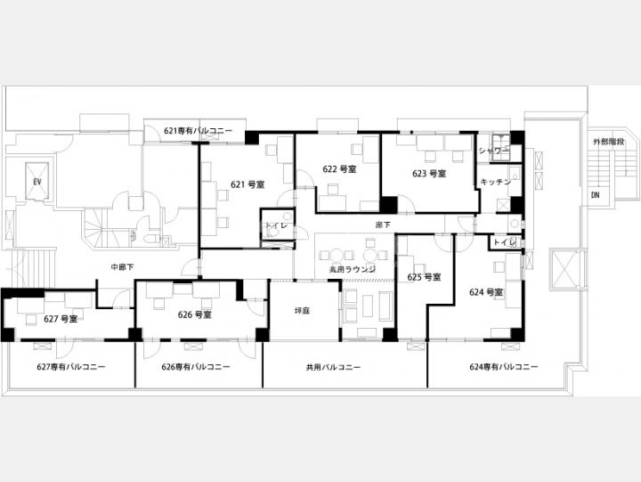 間取図　【エルプリメント新宿】