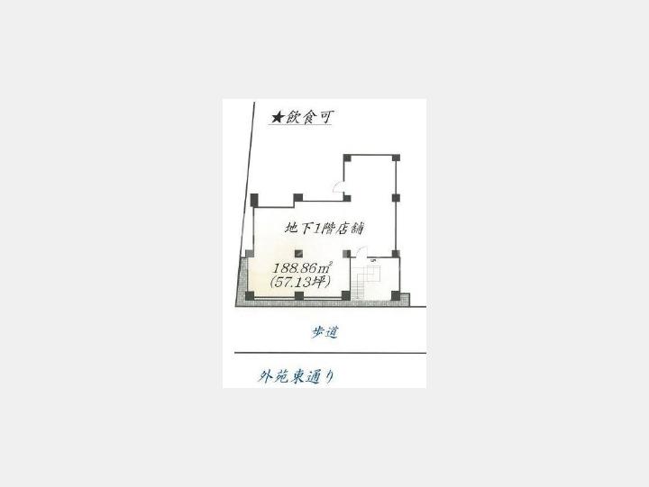 賃貸店舗間取り【パシフィック乃木坂　B1階】