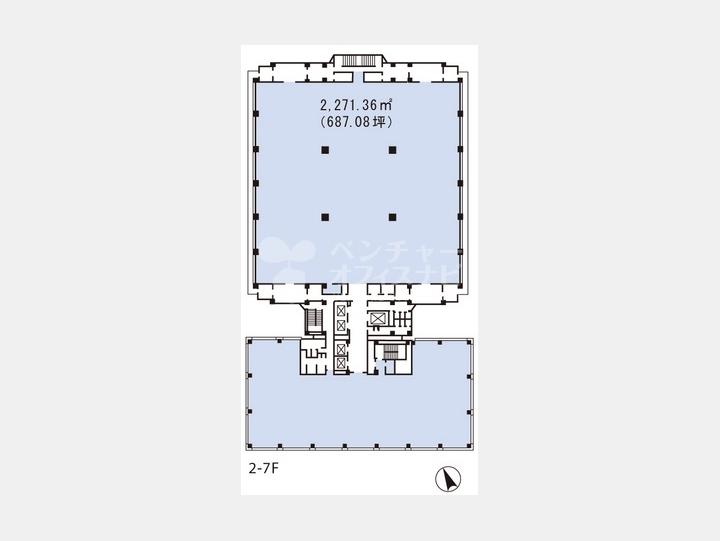 基準階間取り図　【DBC品川東急ビル】　