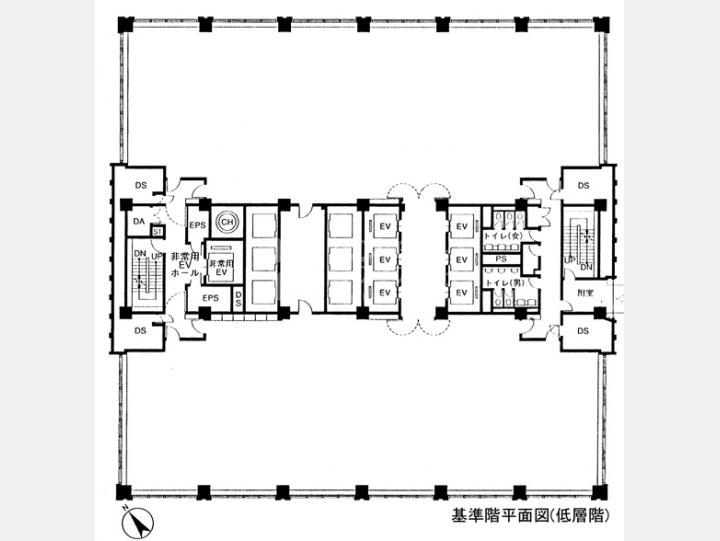 渋谷クロスタワー基準階間取図