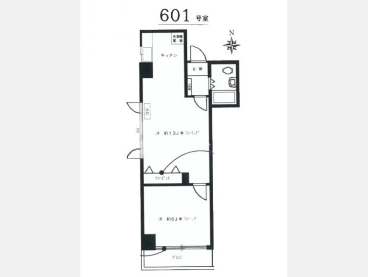 601号室間取図【オーロラ三田】