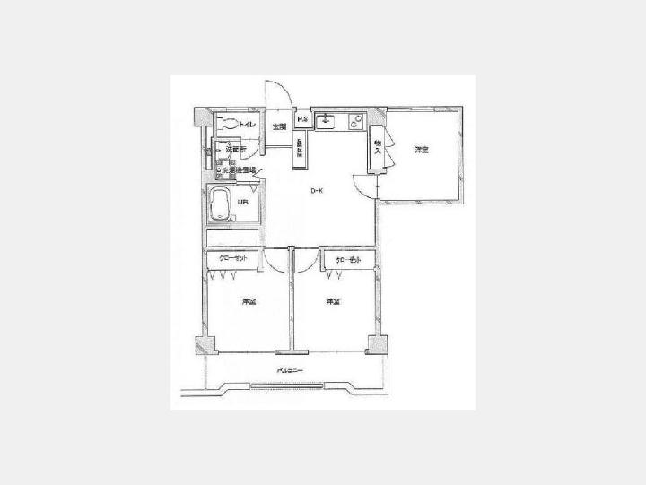 ３０２間取り図【トーアホワイトハイツ】