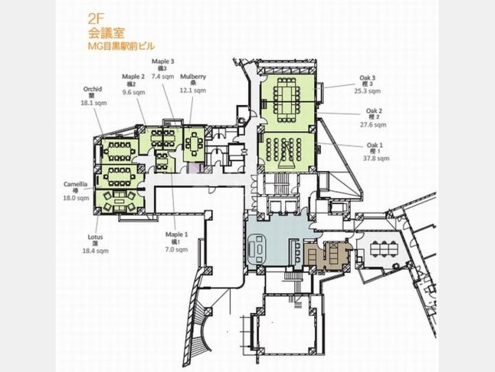 2階平面図 【MG目黒駅前ビル(コンパスオフィス MG目黒駅前センター)】
