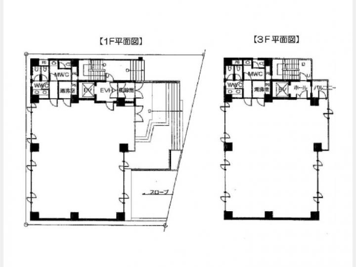 １階・３F間取り図【岡田ビル】